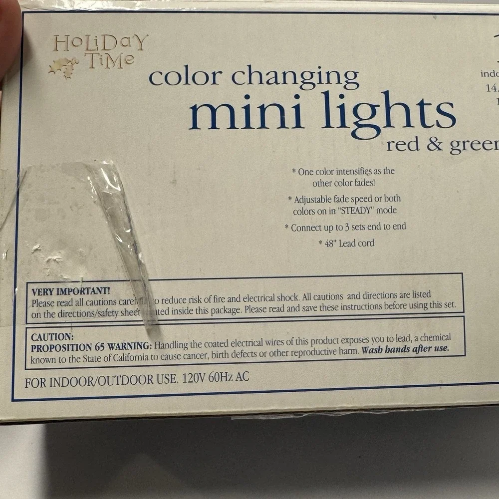 Vintage‎ Color Changing Christmas Lights Mini (2) 150ct Red Green Tested